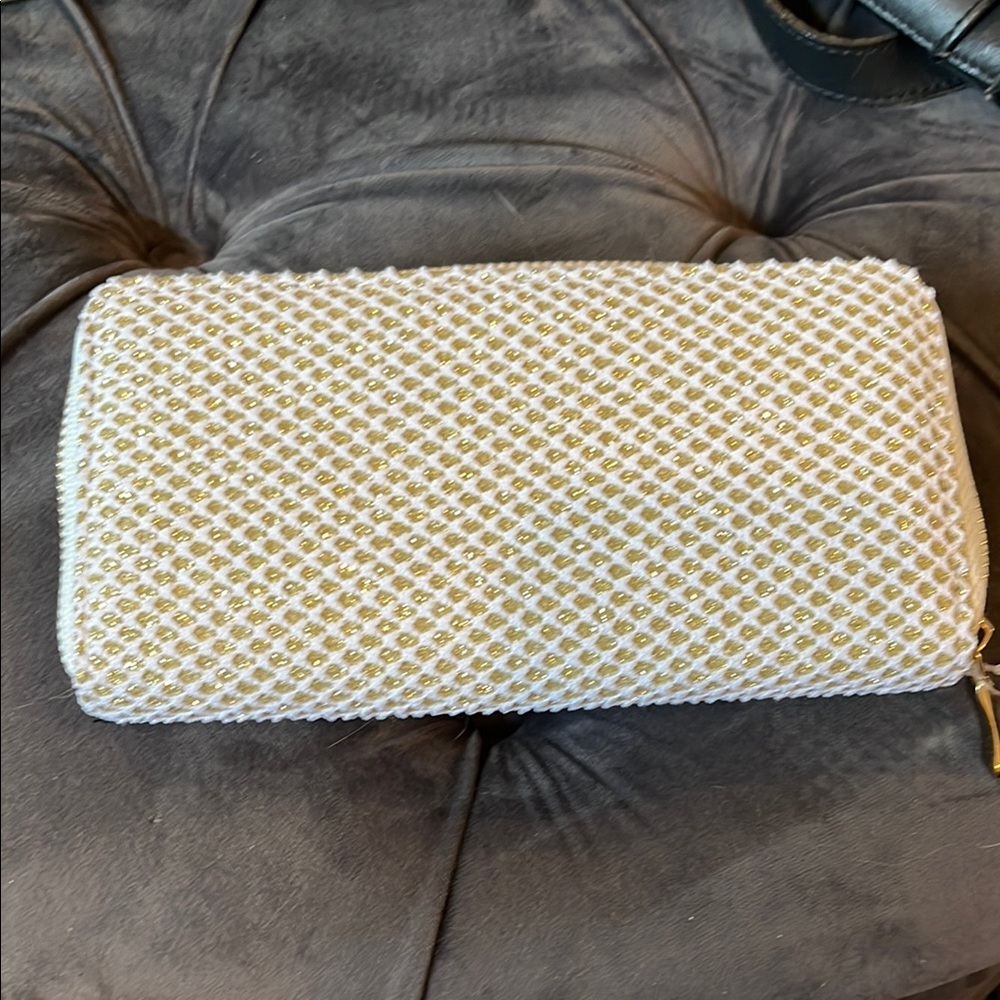 Elegant White and Gold Women's Clutch wallet